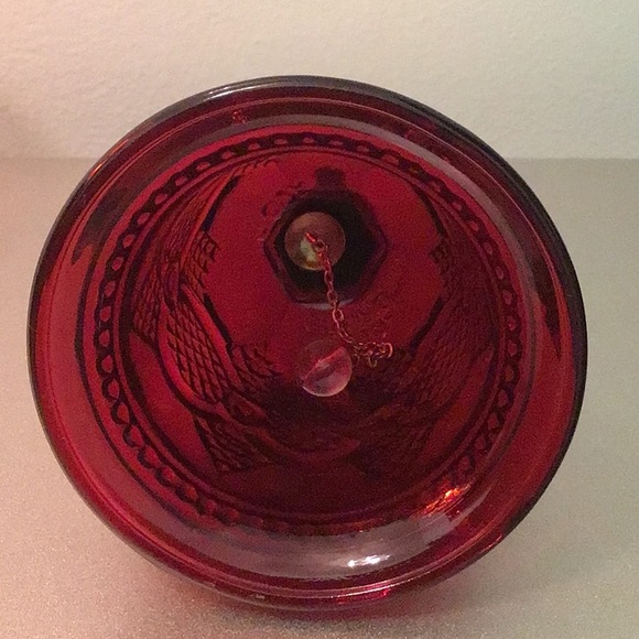 AVON RUBY RED CAPE COD GLASS BELL COLLECTION WITH CLAPPER - Picture 2 of 3